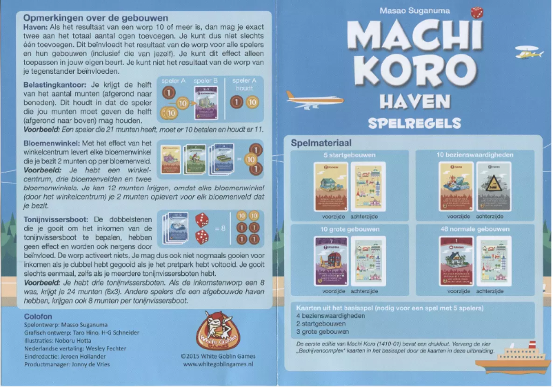 Page n°1 - Manuel utilisateur White Goblin Games Machi Koro Haven
