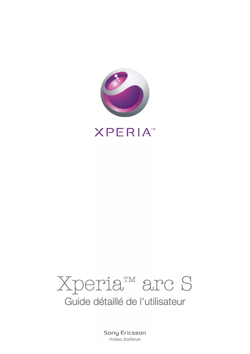 Image de la première page du manuel de l'appareil Xperia arc S