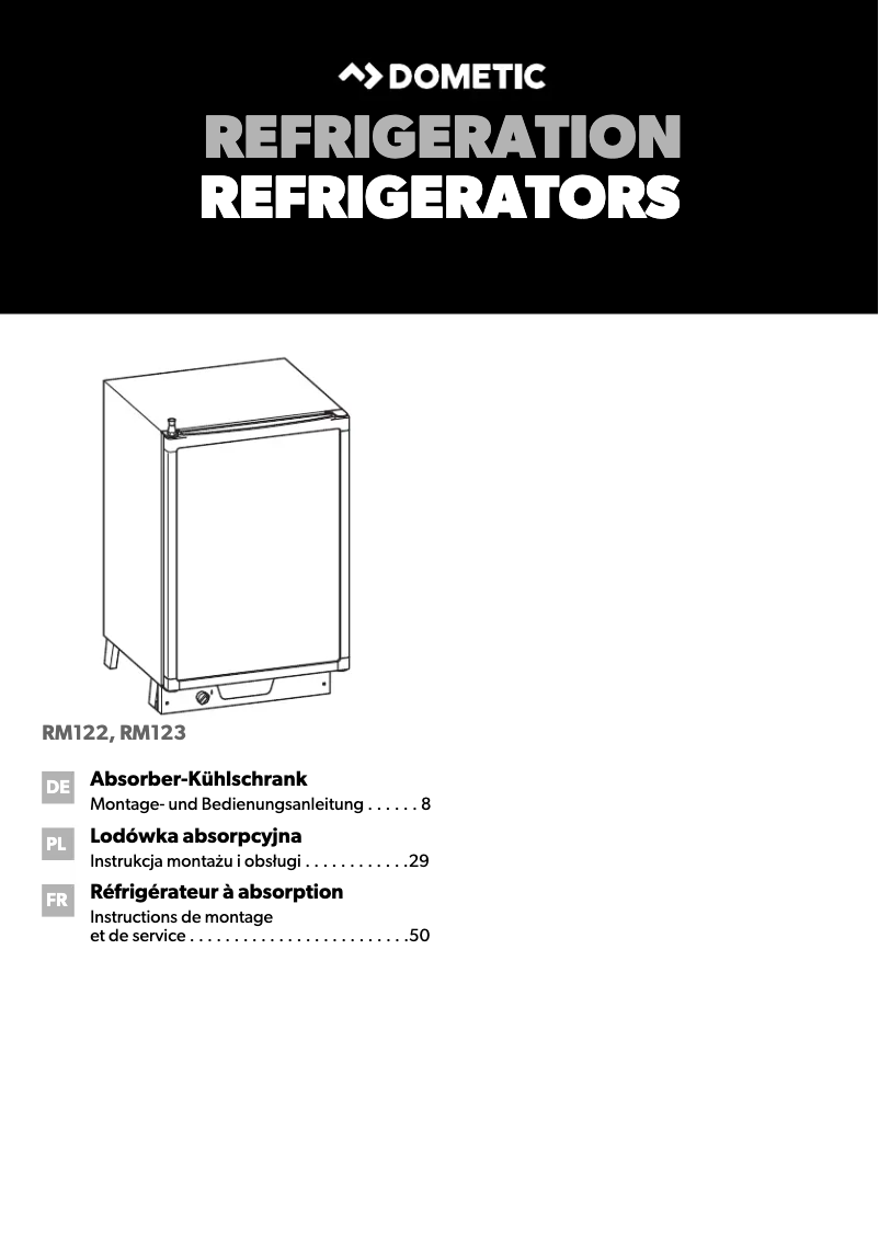Página 1 del manual Guía de instalación Dometic RM 123