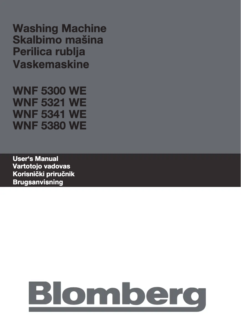 Page n°1 - Manuel utilisateur Blomberg WNF 5321 WE