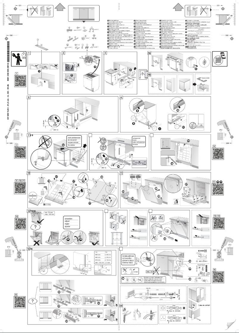 Page 1 de la notice Guide d'installation Bosch SMV68TX00E