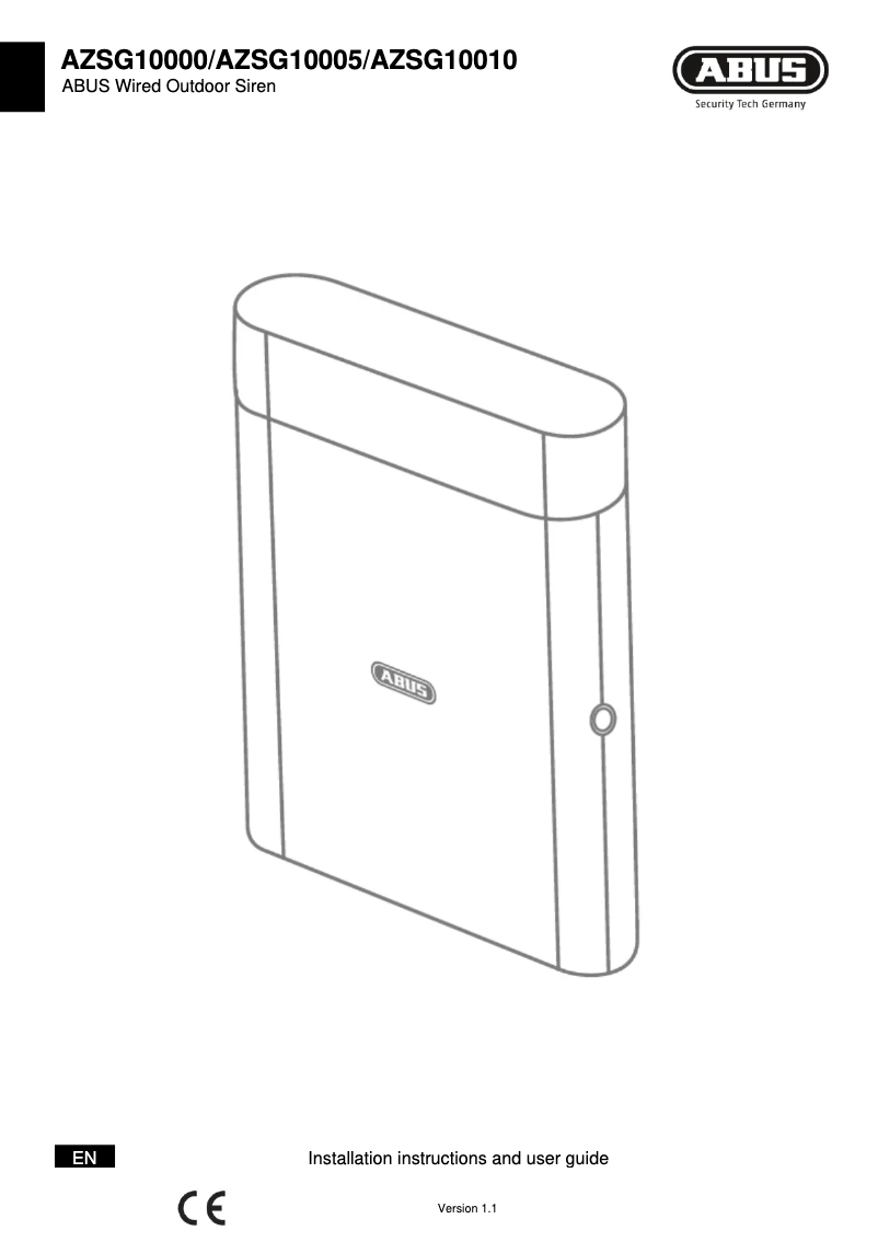 Page n°1 - Manuel utilisateur Abus AZSG10011
