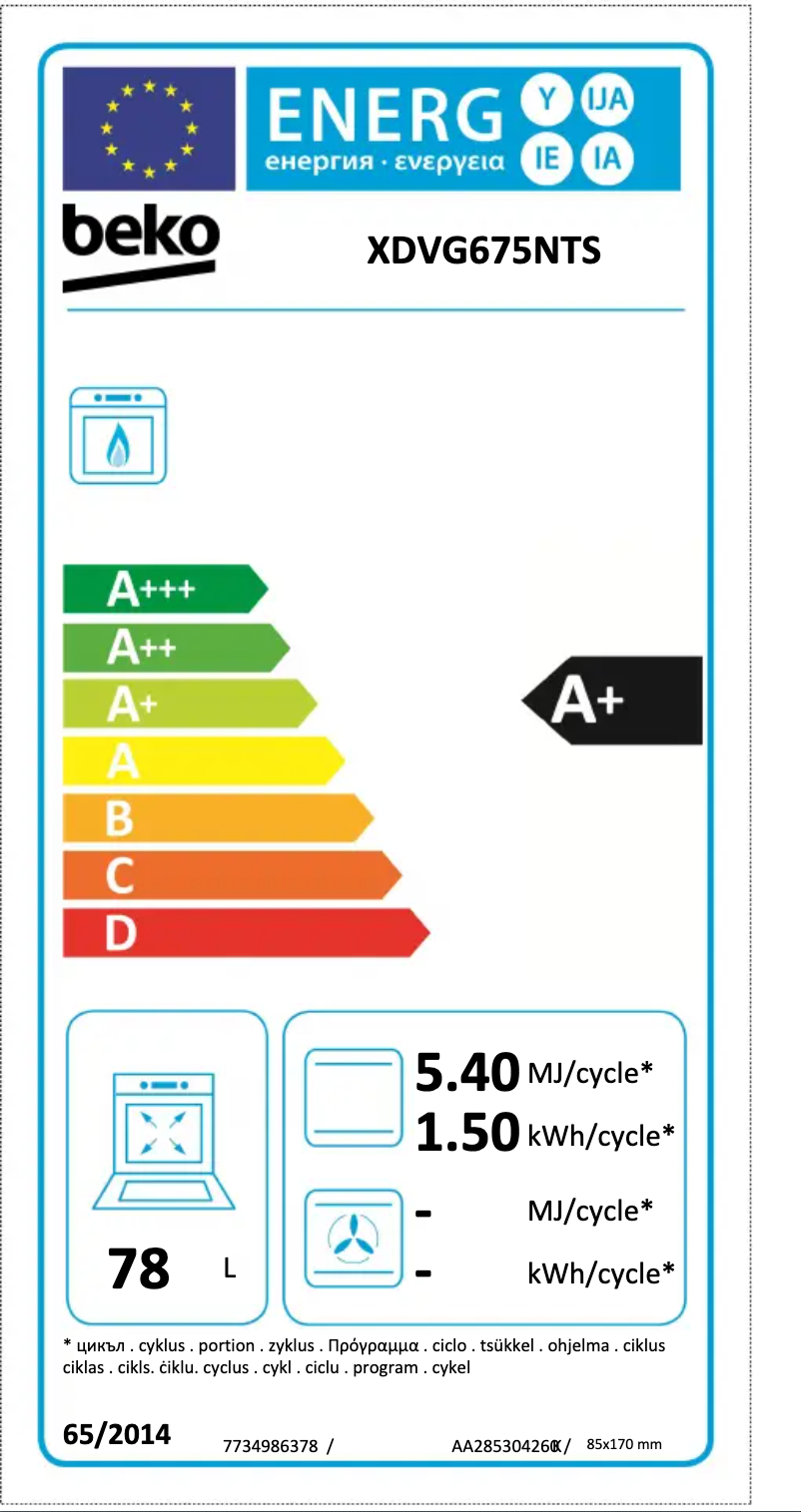 Page 1 de la notice Manuel utilisateur Beko XDVG675NT