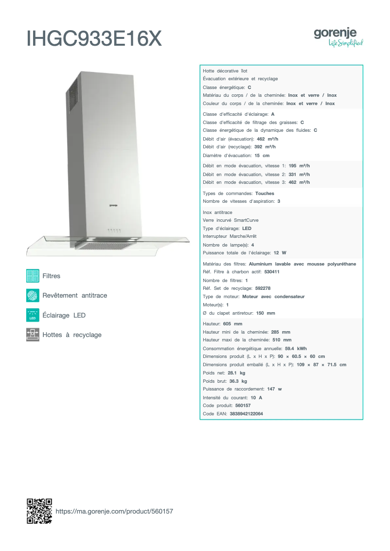 Image de la première page du manuel de l'appareil IHGC933E16X