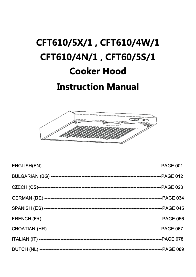 Page 1 de la notice Manuel utilisateur Candy CFT610/4W/1