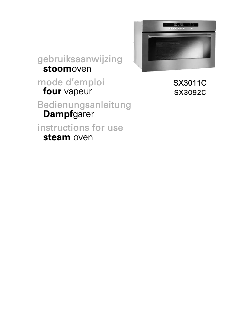 Page n°1 - Manuel utilisateur Atag SX3092C