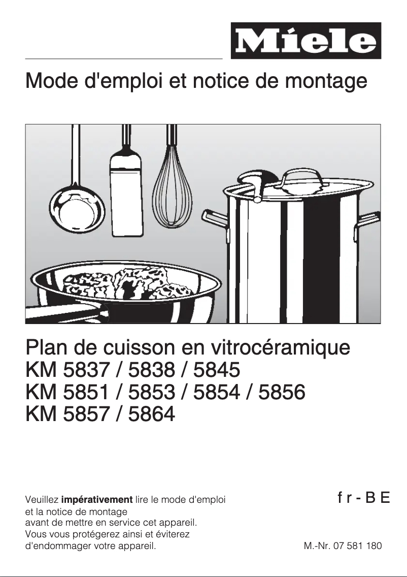 Page n°1 - Manuel utilisateur Miele KM 5845