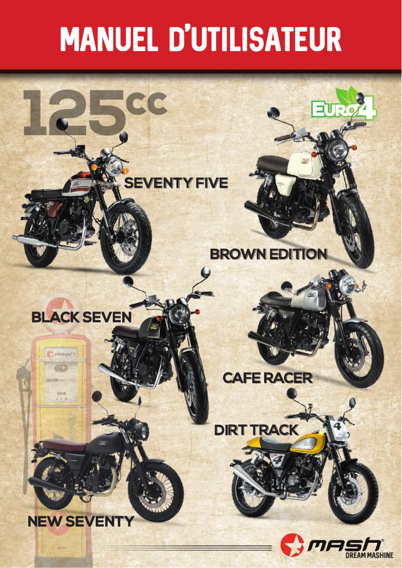 Page 1 de la notice Manuel utilisateur Mash Black Seven 125cc (2017)