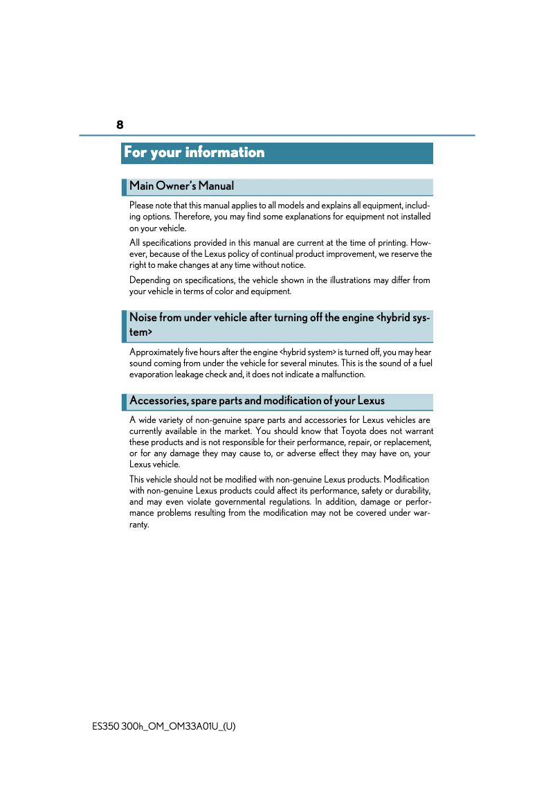 Image de la première page du manuel de l'appareil ES 350 (2013)