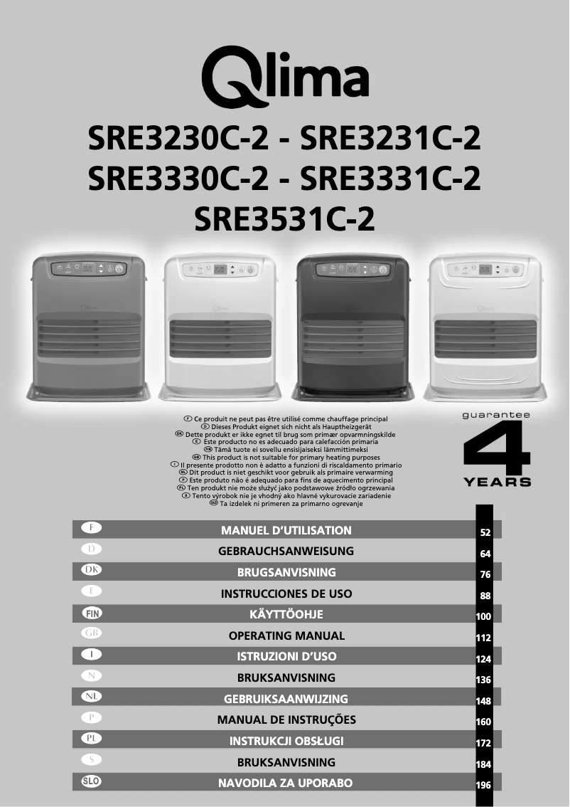 Page 1 de la notice Manuel utilisateur Qlima SRE3531C-2