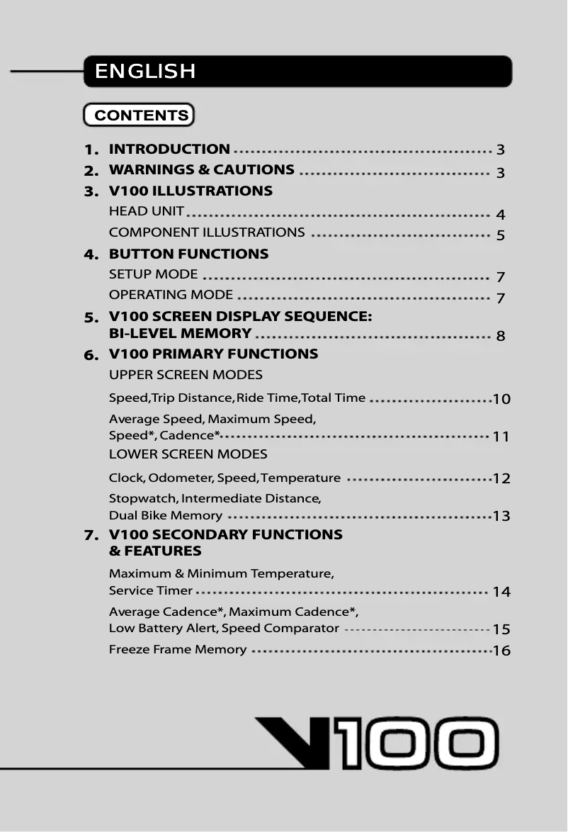 Page n°1 - Manuel utilisateur Vetta V100 WL2X