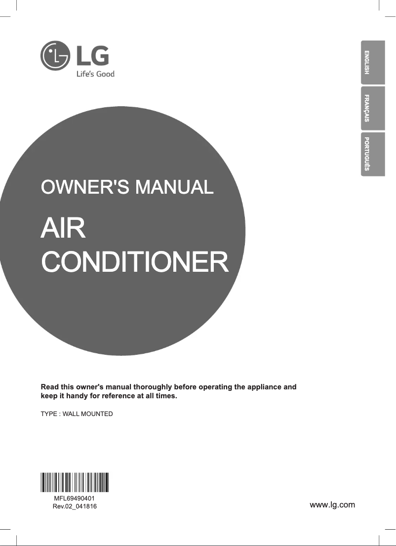 Page 1 de la notice Manuel utilisateur LG BSNQ246C4A2