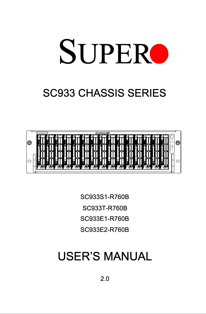 Page n°1 - Manuel utilisateur Supermicro SuperChassis SC933