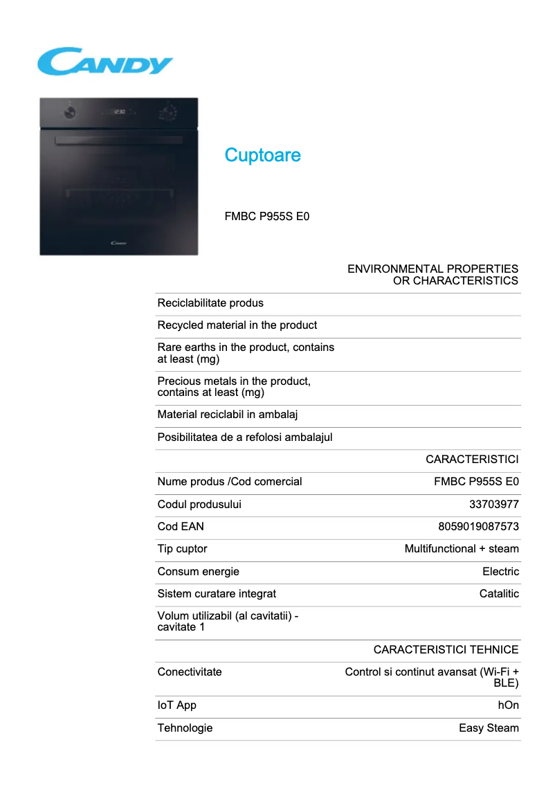 Image de la première page du manuel de l'appareil FMBC P955S E0