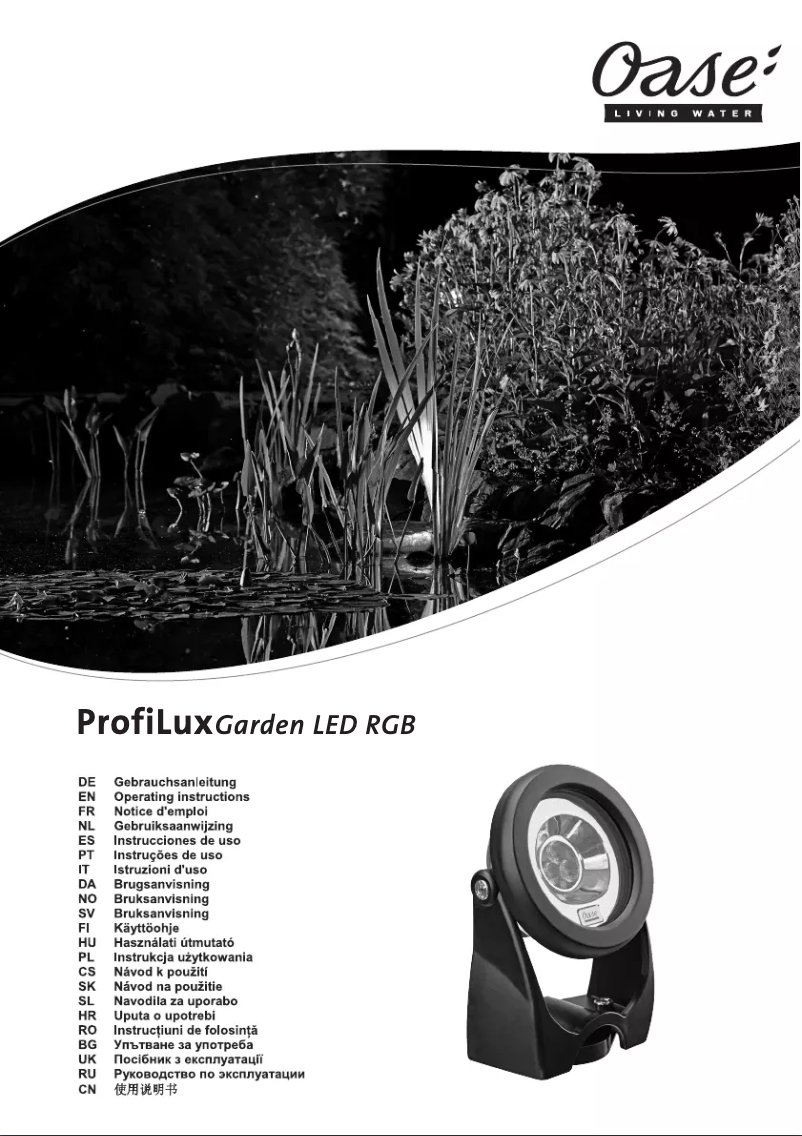 Page 1 de la notice Manuel utilisateur Oase ProfiLux Garden LED RGB