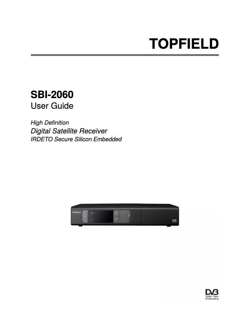 Page n°1 - Manuel utilisateur Topfield SBI-2060