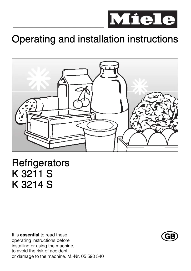 Page n°1 - Manuel utilisateur Miele K 3211 S