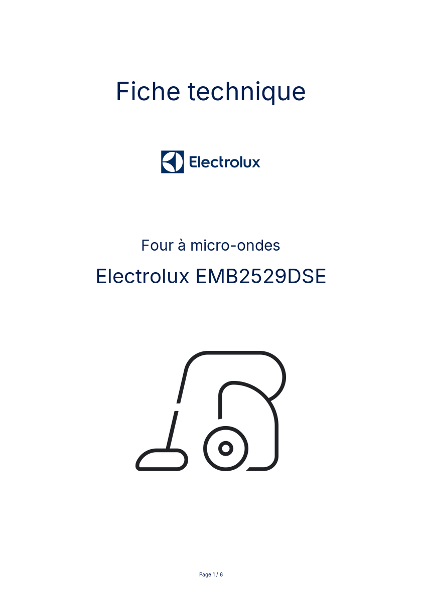 Page n°1 - Fiche technique Electrolux EMB2529DSE