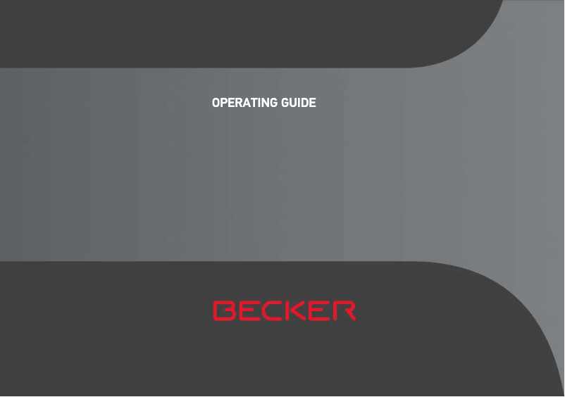 Page n°1 - Manuel utilisateur Becker Ready.5 EU Plus