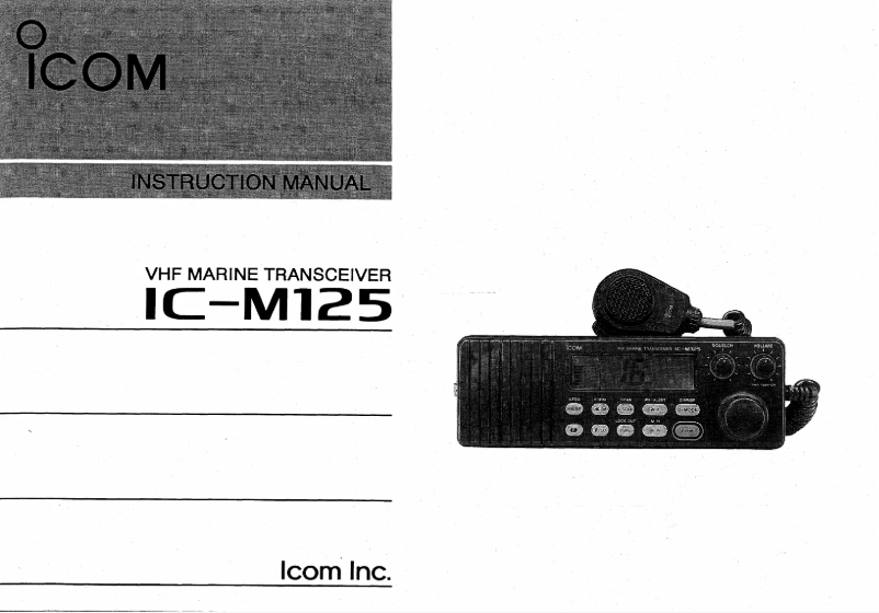 Image de la première page du manuel de l'appareil IC-M125