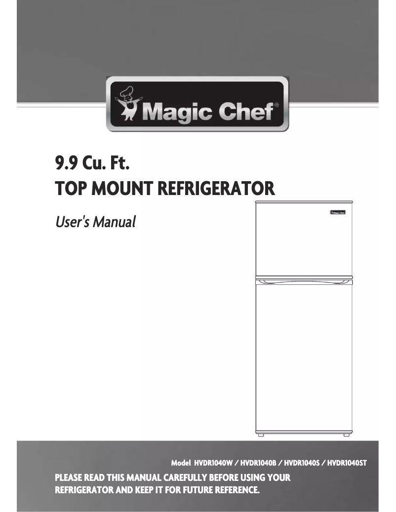 Page 1 of the manual User Manual Magic Chef HVDR1040B