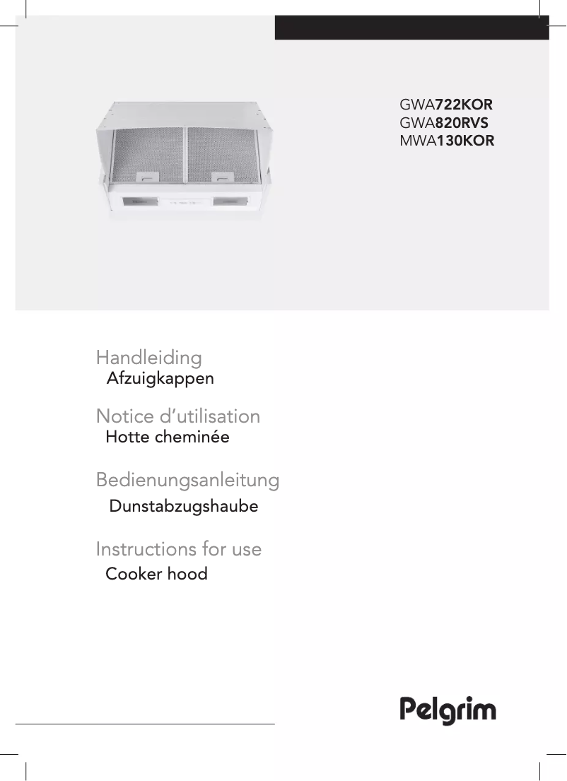 Page 1 de la notice Manuel utilisateur Pelgrim GWA722KOR