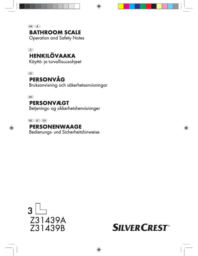 Page n°1 - Manuel utilisateur SilverCrest Z31439