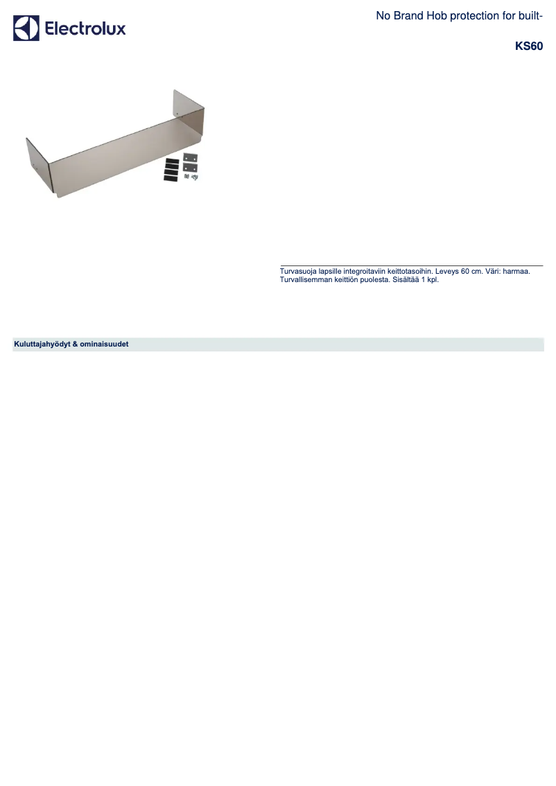 Page n°1 - Manuel utilisateur AEG KS60