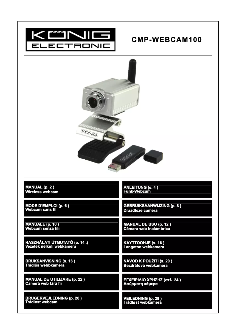 Page 1 de la notice Manuel utilisateur Konig CMP-WEBCAM100