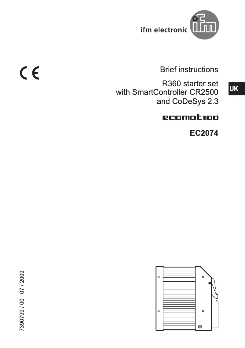Page 1 de la notice Manuel utilisateur IFM EC2074