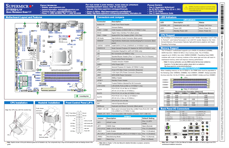 Image de la première page du manuel de l'appareil X11SSQ-L