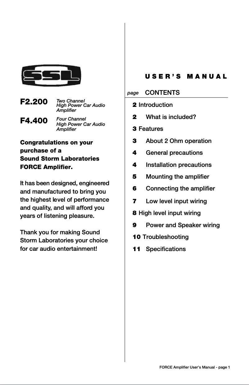 Image de la première page du manuel de l'appareil Force F2.200