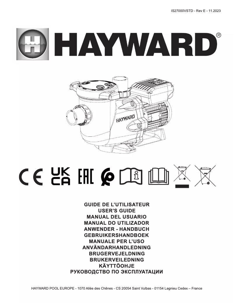 Page 1 de la notice Manuel utilisateur Hayward Max-Flo XL VSTD