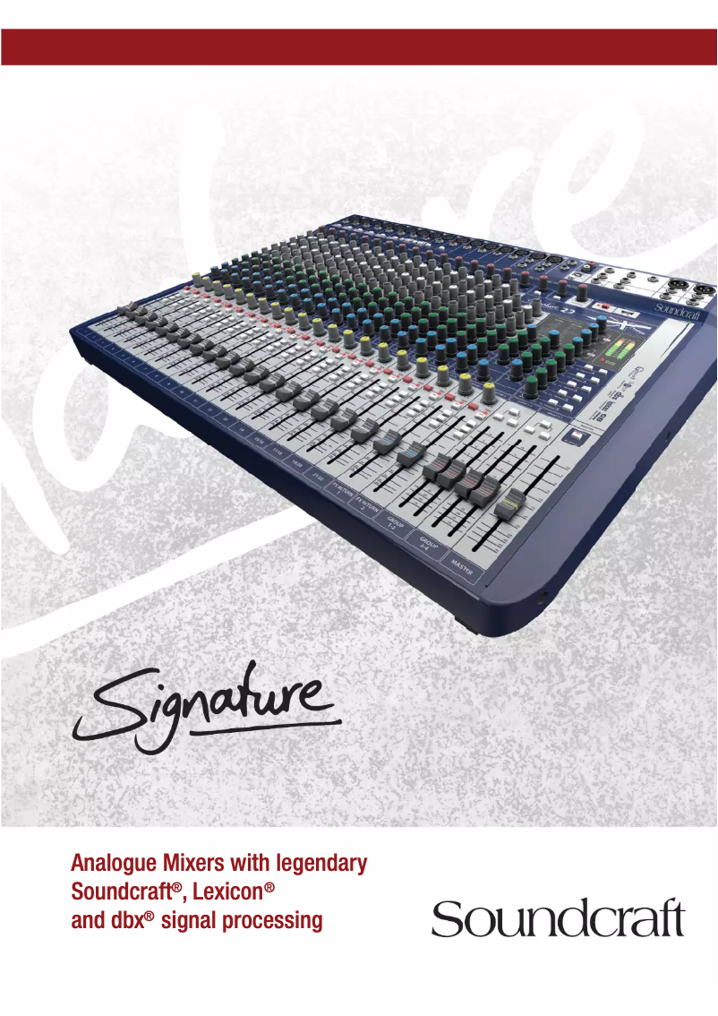 Page n°1 - Brochure Soundcraft Signature 22
