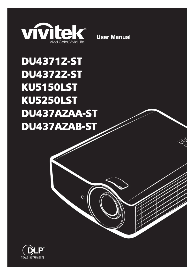 Page 1 de la notice Manuel utilisateur Vivitek DU4371Z-ST