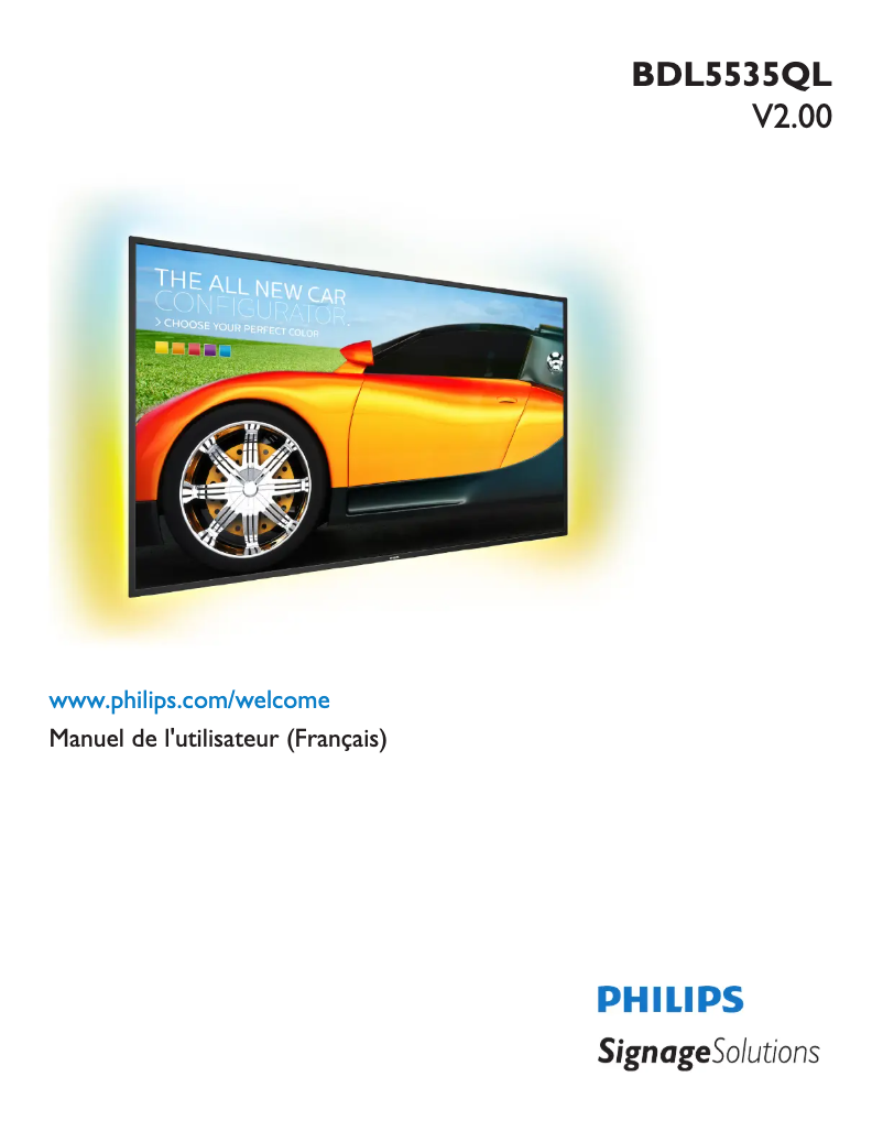 Page 1 de la notice Manuel utilisateur Philips Signage Solutions BDL5535QL