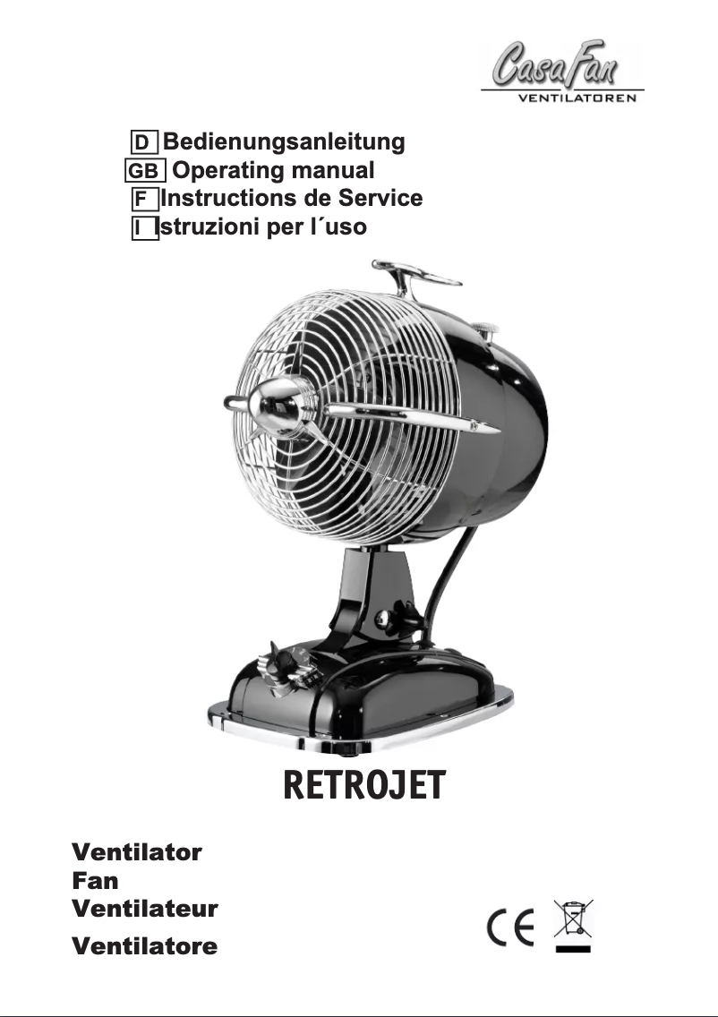 Page 1 de la notice Manuel utilisateur CasaFan Retrojet
