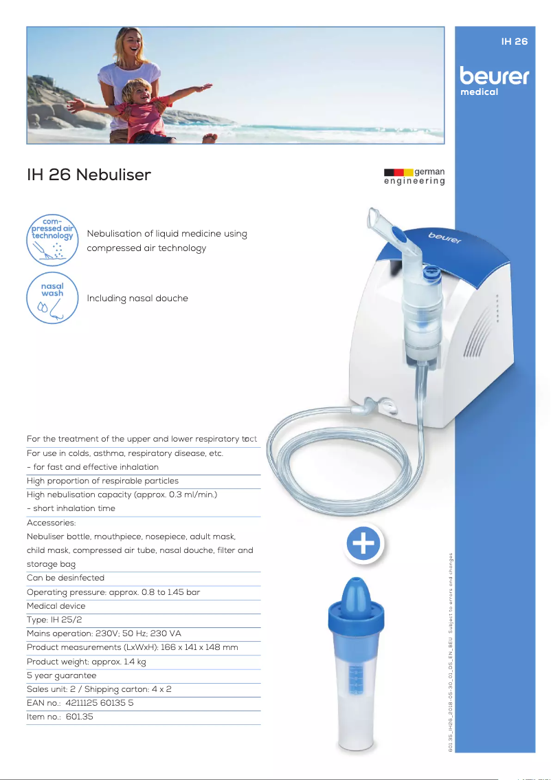 Page n°1 - Fiche technique Beurer IH 26