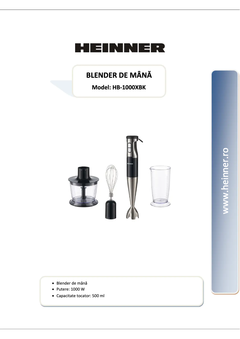 Imagen de la primera página del manual del dispositivo HB-1000XBK