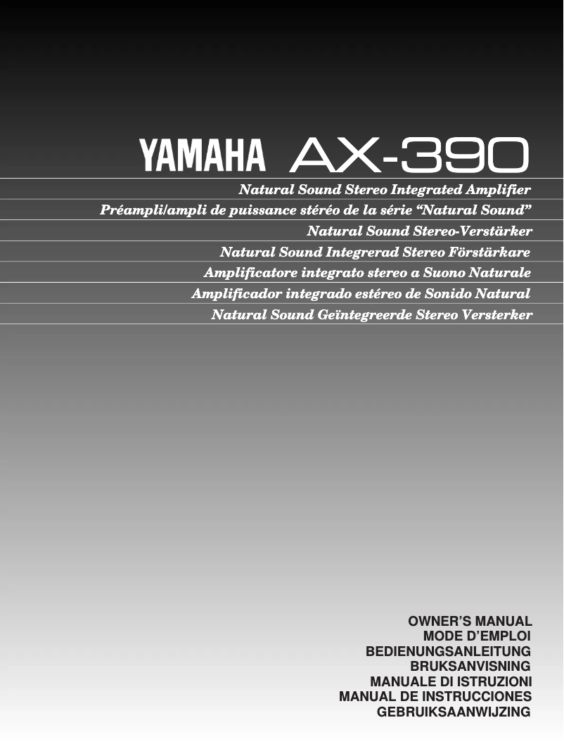 Página 1 del manual Manual de usuario Yamaha AX-390