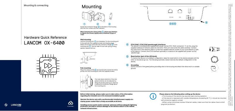 Page n°1 - Manuel utilisateur Lancom OX-6400