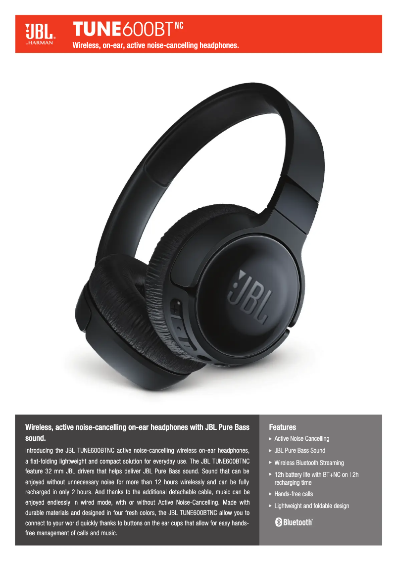 Image de la première page du manuel de l'appareil Tune 600BTNC