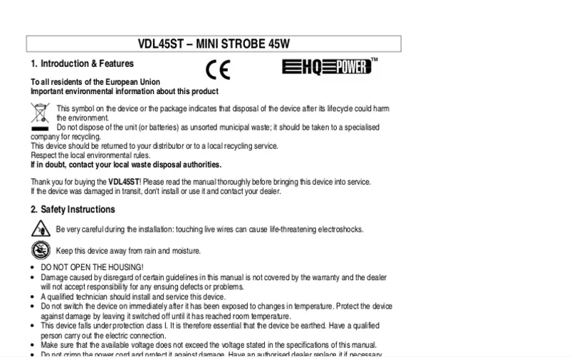 Page 1 de la notice Manuel utilisateur Velleman vdl45st