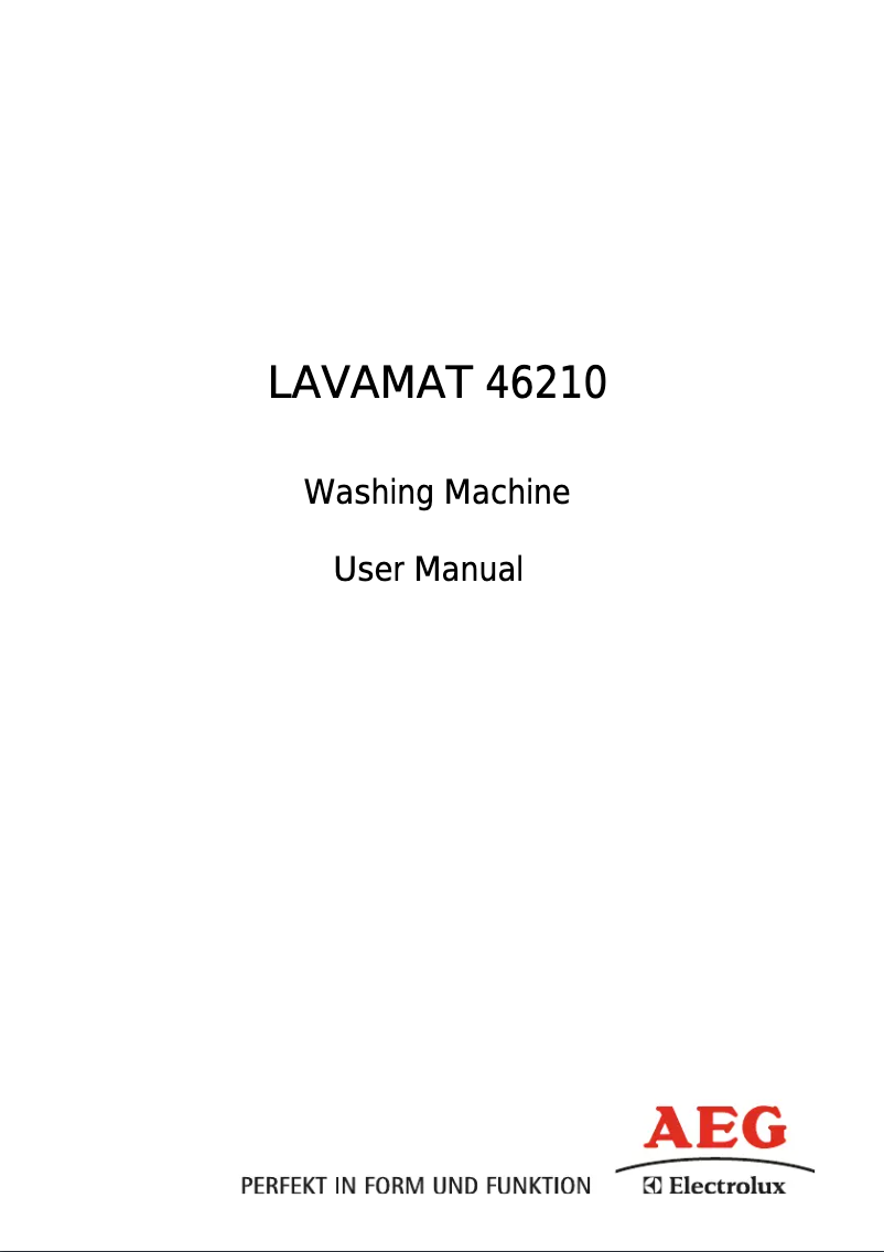 Page 1 de la notice Manuel utilisateur AEG L 46210