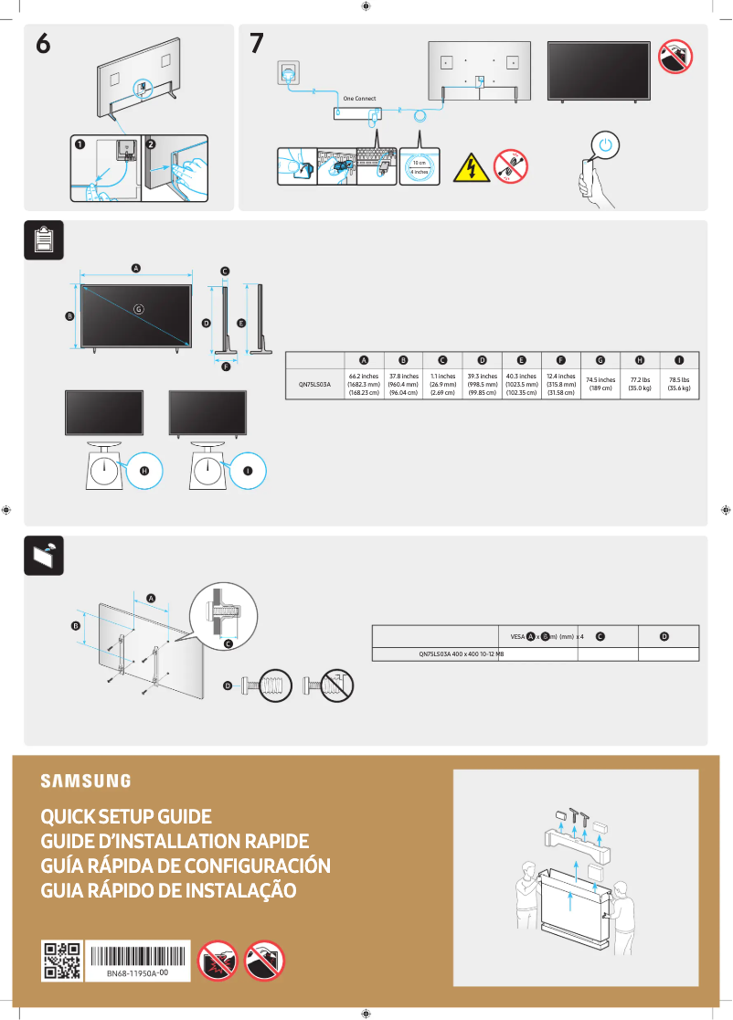 Image de la première page du manuel de l'appareil QN75LS03AAG