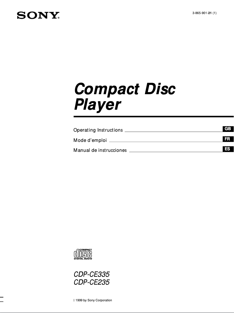 Page n°1 - Manuel utilisateur Sony CDP-CE335