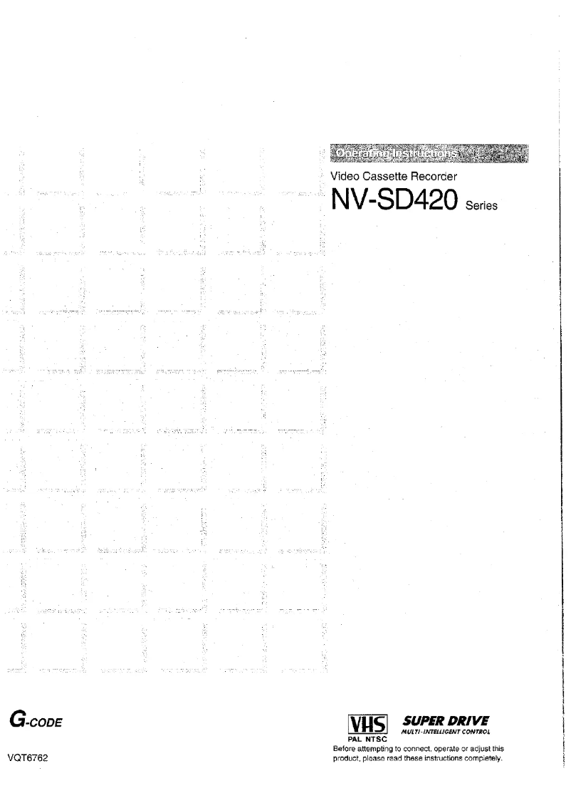 Page 1 de la notice Manuel utilisateur Panasonic NV-SD420