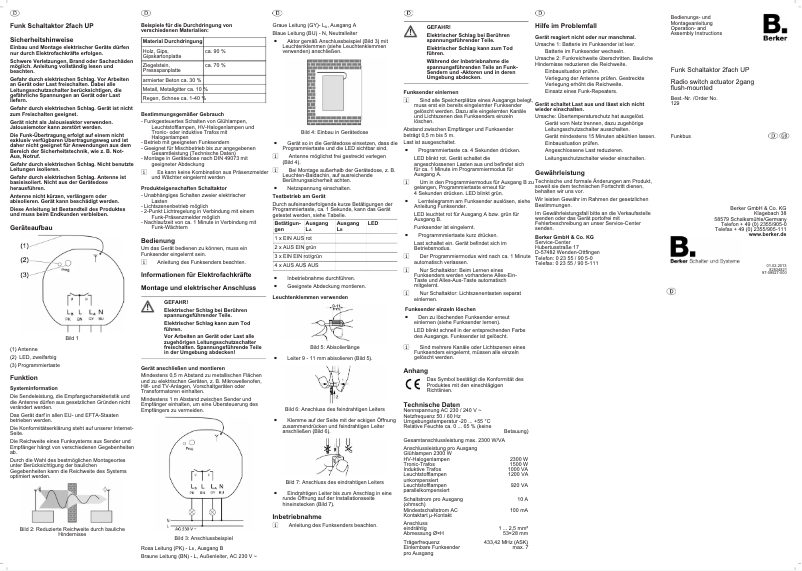 Page 1 de la notice Manuel utilisateur Berker 129