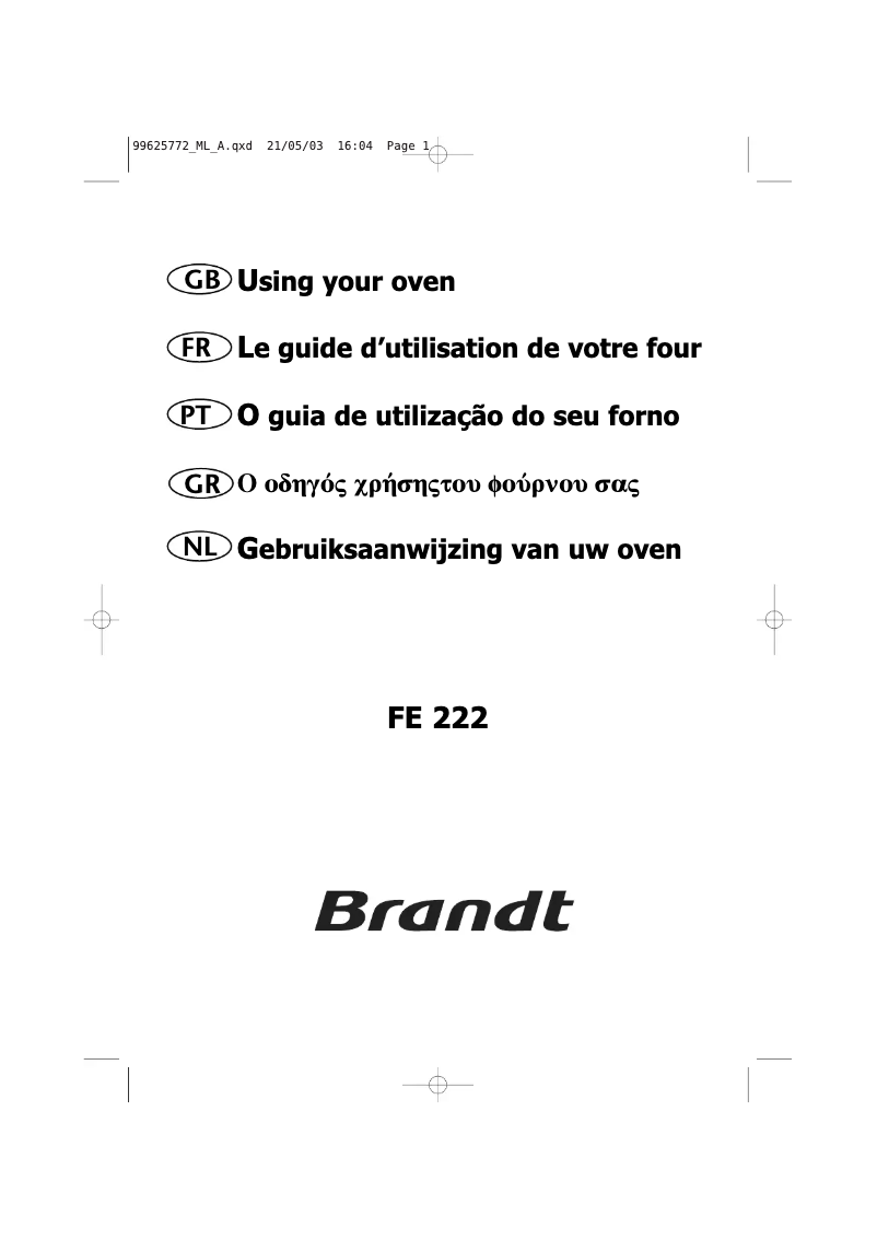 Page 1 de la notice Manuel utilisateur Brandt FE222W