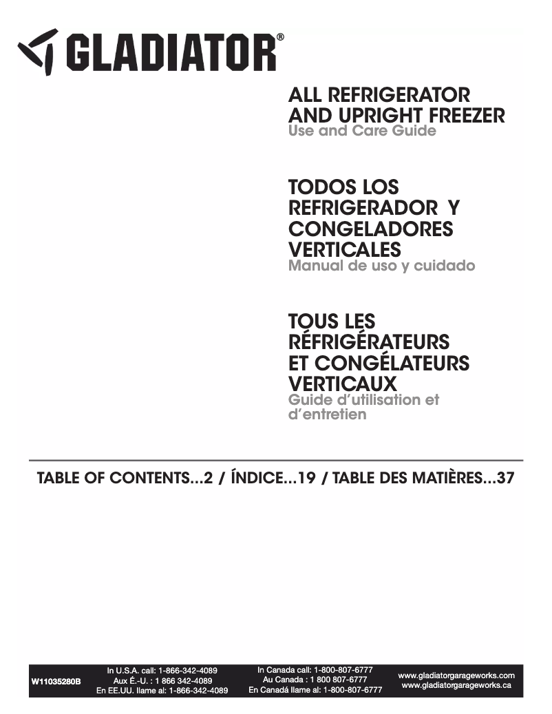 Image de la première page du manuel de l'appareil GARF30FDGB
